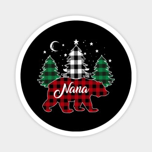 Nana Bear Buffalo Red Plaid Matching Family Christmas Magnet